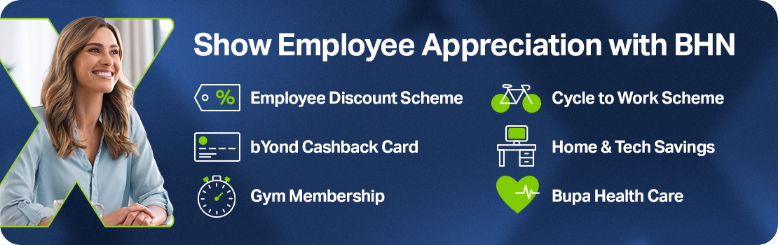 An image showing the BHN Extras benefits you can use for employee rewards and recognition